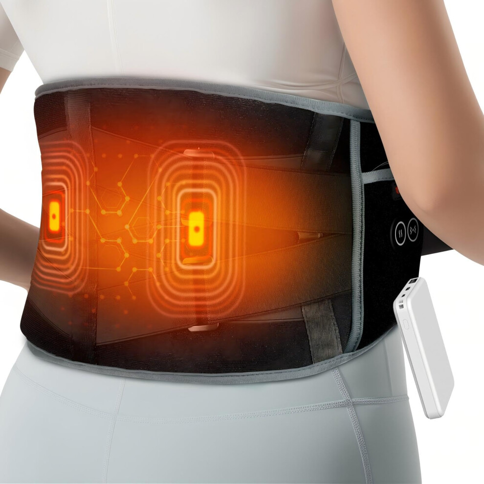 Comfytemp Cordless Heat Pad With Massager For Back, Portable Heated