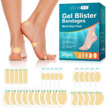 Blister Plasters for Feet - 30ct Mixed Size Hydrocolloid Gel Pads for