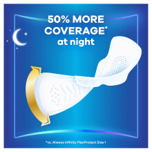 Always Infinity FlexProtect Sanitary Towels, Size 4 Secure Night, 9