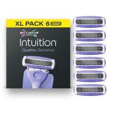 Wilkinson Sword Intuition Quattro Sensitive Skin Razors for Women, XL