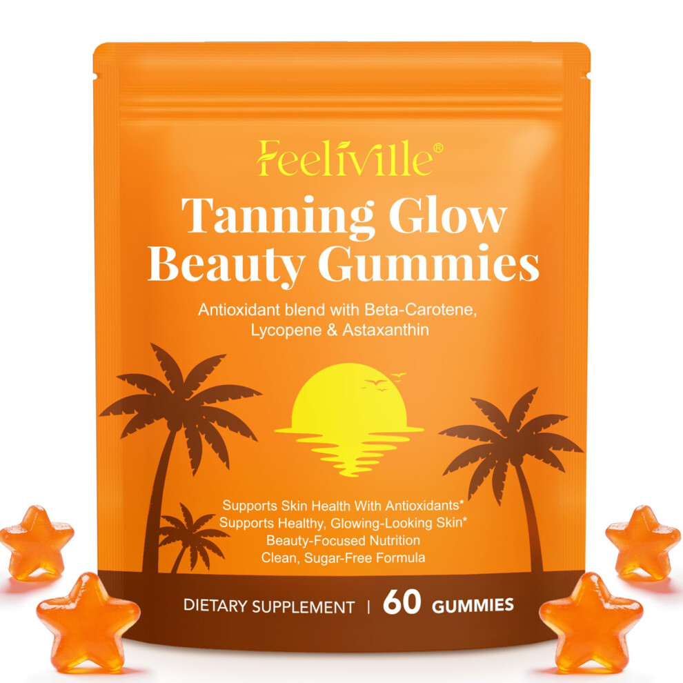 Buyourtaste Tanning Gummies, Tanning Supplement With Beta-Carotene, Astaxanthin,