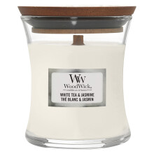 WoodWick Scented Candle with Crackling Wick | White Tea & Jasmine