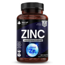 Zinc 50mg High Strength - 120 Zinc Tablets (2 Month Supply) High