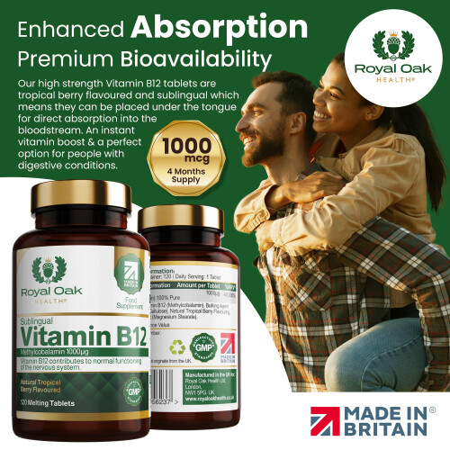 Vitamin B12 Tablets High Strength 1000mcg Sublingual Methylcobalamin, 2