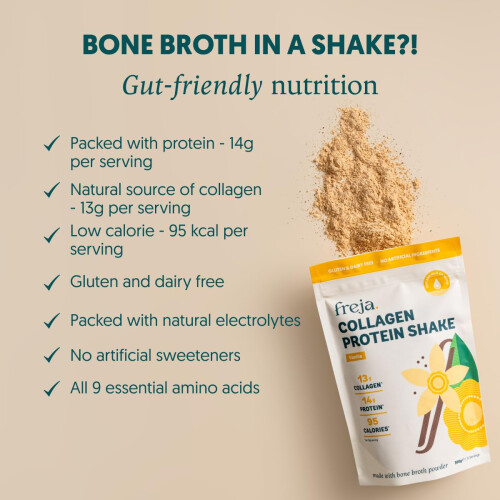 Freja Collagen Protein Shake | Vanilla | Natural Bone Broth Powder | 2