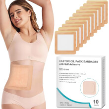 Hbaid 10 PCS Castor Oil Pack Wrap, Packs for Liver Detox Aid Sleep,