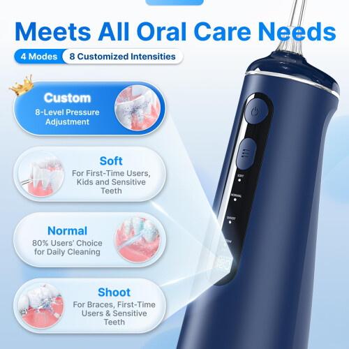 DADA-TECH Water Flosser for Teeth Cordless Oral Irrigator with 7 Jet 2