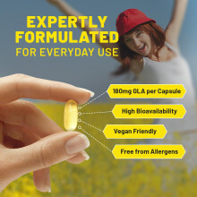 Vegan Evening Primrose Oil 2000mg with Vitamin E & B6 – 60 Vegan