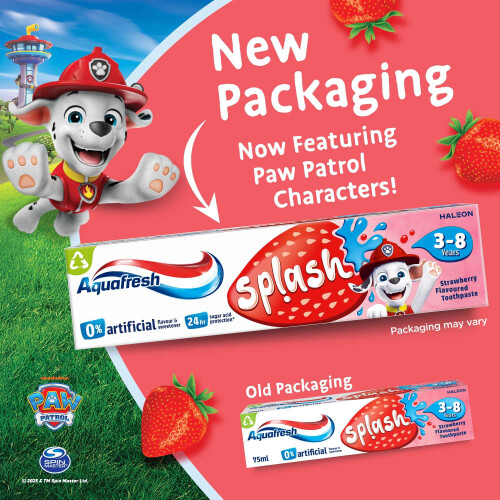 Aquafresh Paw Patrol Splash Toothpaste 3-8 years, Kids toothpaste, 1