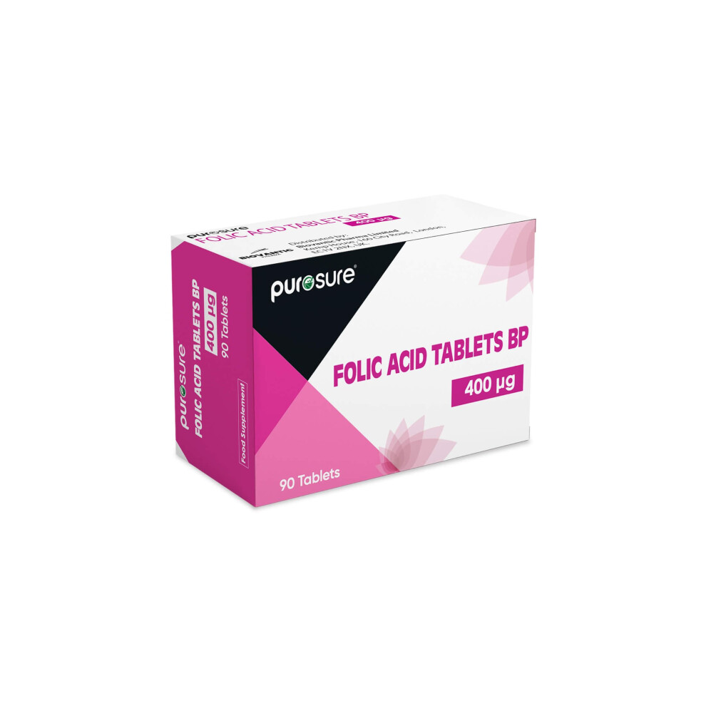 Purosure Folic Acid Tablets 400 Mcg Â 90 Tablets - Vitamin B9 Tablets