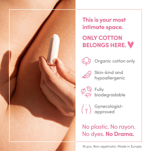 100% Organic Cotton Tampons | Biodegradable & Toxin Free | 2