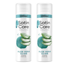 Satin Care Sensitive Aloe Vera Glide Shaving Gel for Women, 2 x 200ml