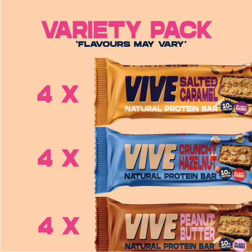 Vive Vegan Protein Bars Variety Pack – Dark Chocolate Coated Salted 1