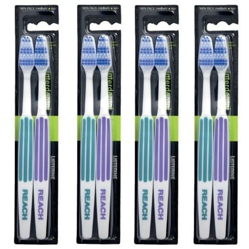 REACH Essential Care Interdental Medium Toothbrush, Duo Pack x 4,