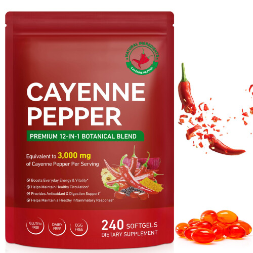 Cayenne Pepper Capsules, Cayenne Pepper Capsaicin Supplement with