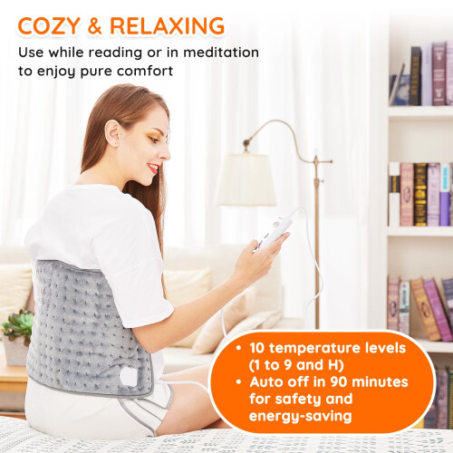 Electric Heating Pad for Back Neck Shoulders, Heat Pad with Auto Shut 2