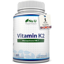 Vitamin K2 MK7 200mcg - 365 Vegan Tablets not Capsules - 1 a Day - 1