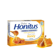 Dabur Honitus Herbal Honey Flavor - 24 Lozenges | Effective Relief