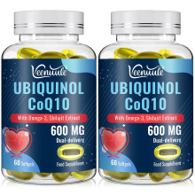 Ubiquinol CoQ10 600mg Softgels with Shilajit Extract 300mg, Omega-3