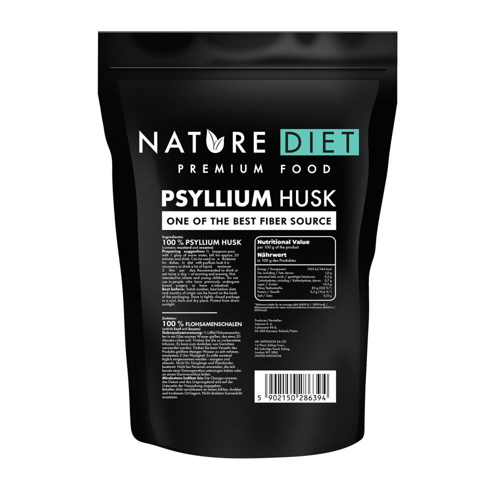 Nature Diet - Psyllium Husk 1000 G | Source Of Fibre | Digestion |