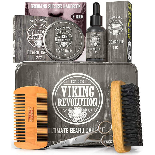 Viking Revolution - Beard Grooming Kit for Men - Ultimate Beard Kit