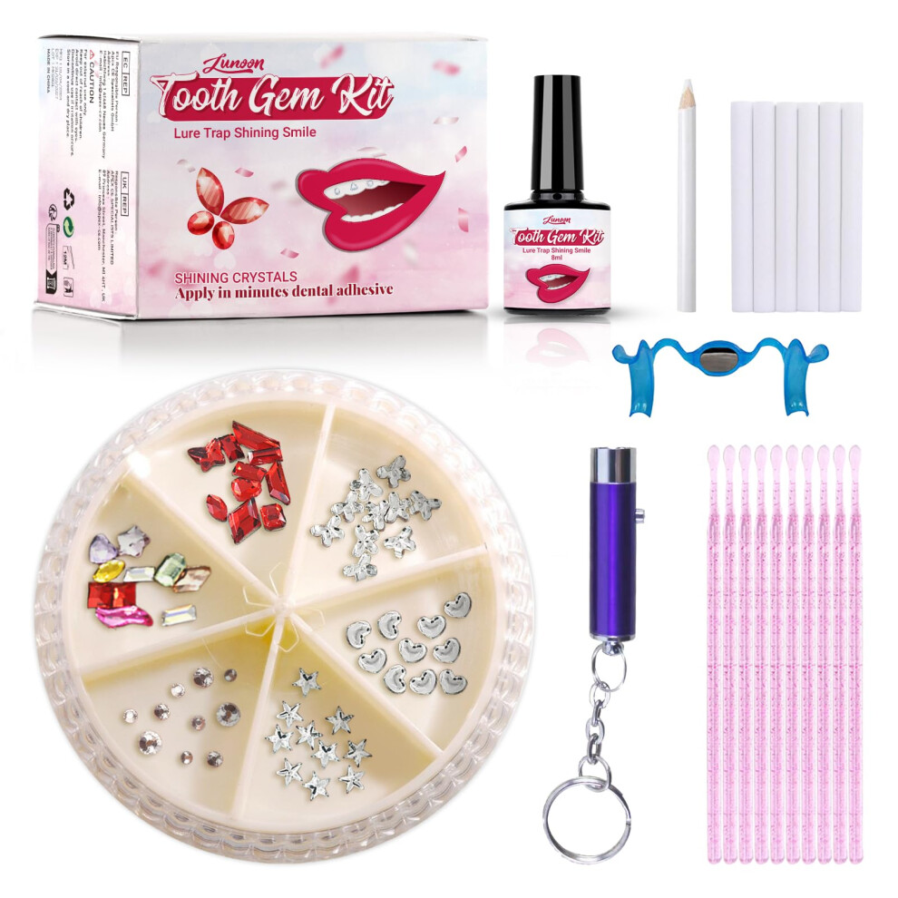 Tseriact Tooth Gem Kit, Diy Tooth Gems, Sparkling Tooth Gems With 60