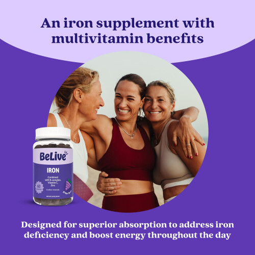 Iron Gummies Supplement with Vitamin C, A, Vitamins B Complex, 2