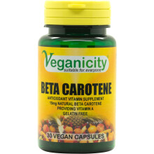 Veganicity Beta Carotene 15mg : Vitamin A Supplement : 30