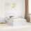 VidaXL vidaXL Bed Frame with Headboard White 120 x 190 cm Solid Pine Wood 1