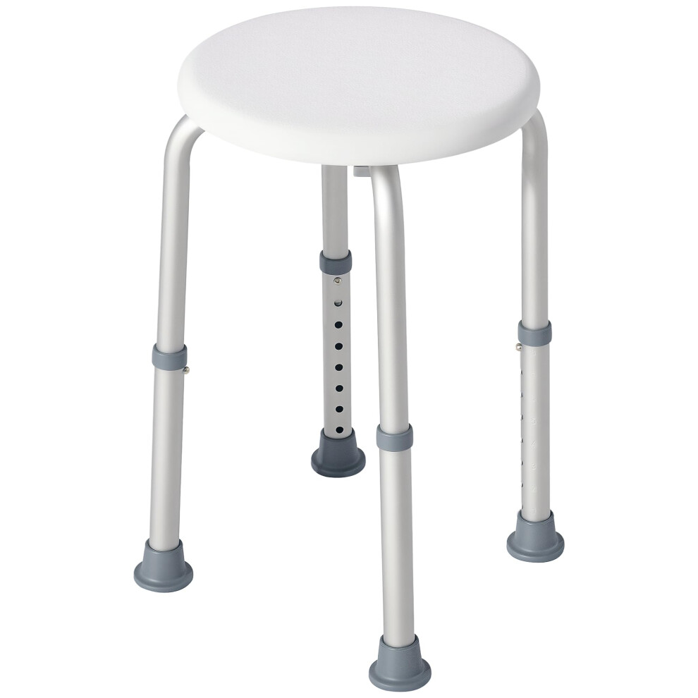 Homcom Shower Chair, Adjustable Height Shower Stool With Aluminium