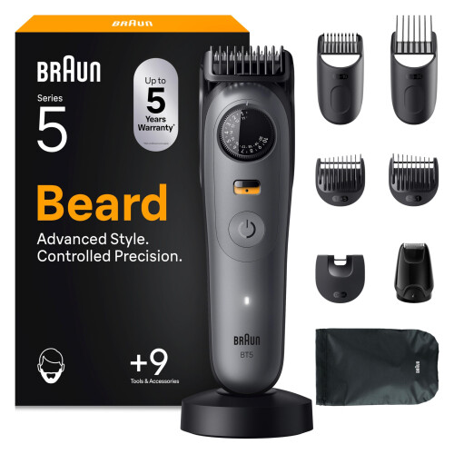 Braun Braun Beard Trimmer Series 5, +9 Styling Tools, Ultra Sharp Blade,