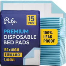 15 x PULP Incontinence Bed Pads 160 x 80cm | Extra-Large Disposable