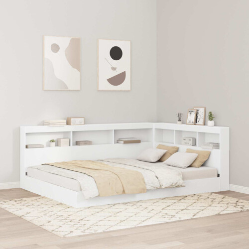 VidaXL vidaXL Storage Headboard with Shelf White 160 cm Engineered Wood