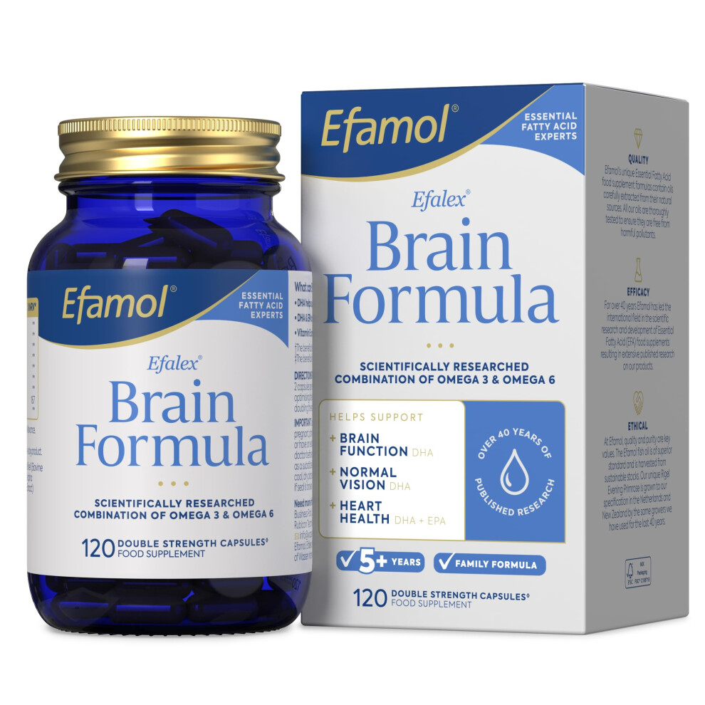 Efamol Efalex Brain Formula | 120 Omega 3 Fish Oil Capsules With