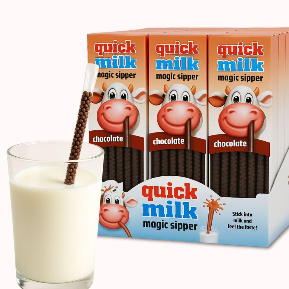 Abl Supplies Quick Milk Magic Sipper Straws Chocolate Flavour 39 Pack | Flavoured