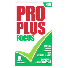Pro Plus Focus 10 Capsules - Caffeine - Ginseng - Guarana - Zinc -