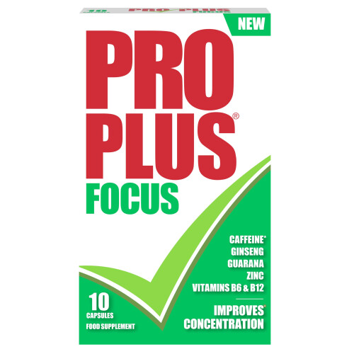 Pro Plus Focus 10 Capsules - Caffeine - Ginseng - Guarana - Zinc -