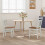 VidaXL vidaXL Dining Chair 2 pcs White and Natural Solid Rubber Wood 4