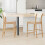 VidaXL vidaXL Dining Chairs 2 pcs Natural 48 x 49 x 95 cm Solid Rubber Wood 1