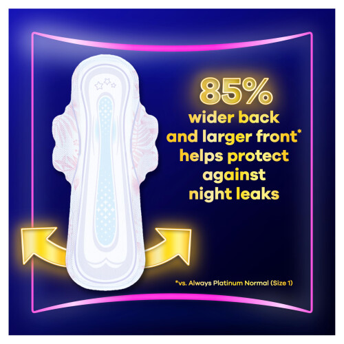 Always Always Platinum Secure Night Extra (Size 5) Sanitary Towels with 2