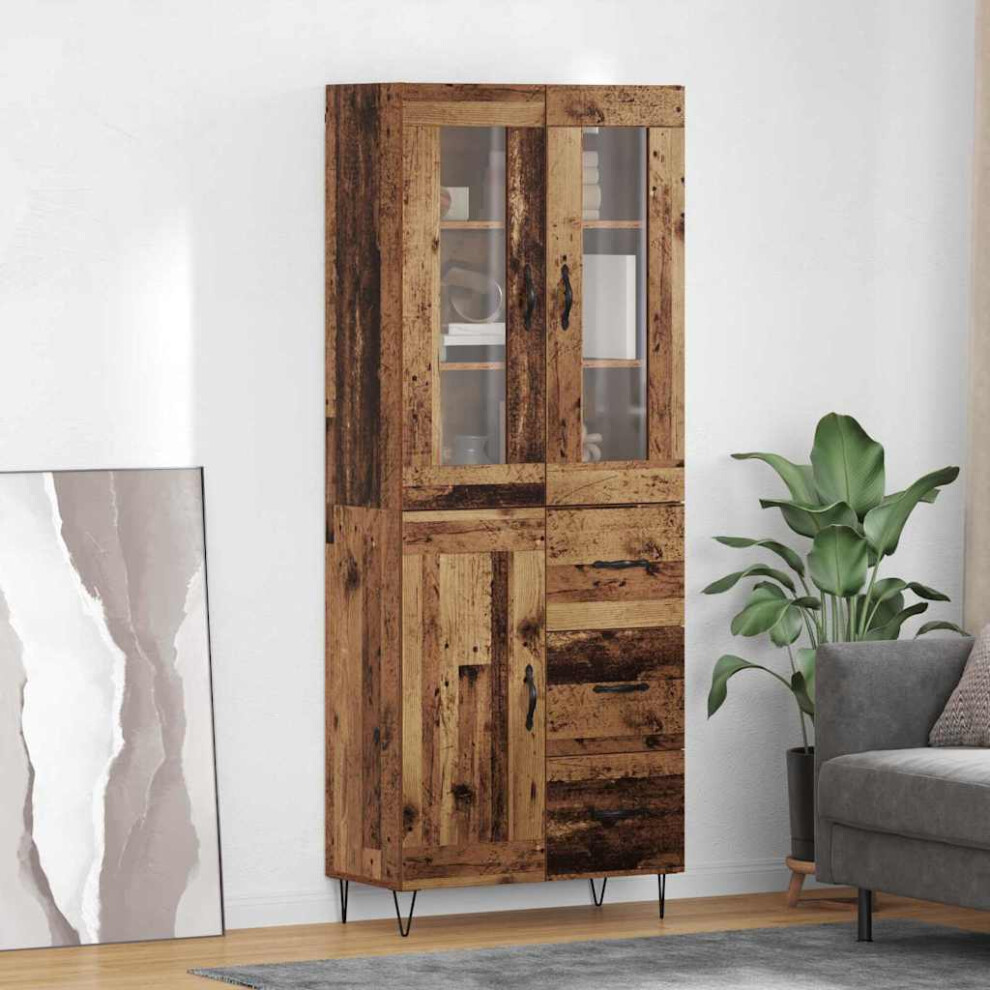 Vidaxl Highboard Old Wood 69.5 X 34 X 90 Cm Engineered Wood