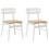 VidaXL vidaXL Dining Chair 2 pcs White and Brown Solid Rubber Wood 5