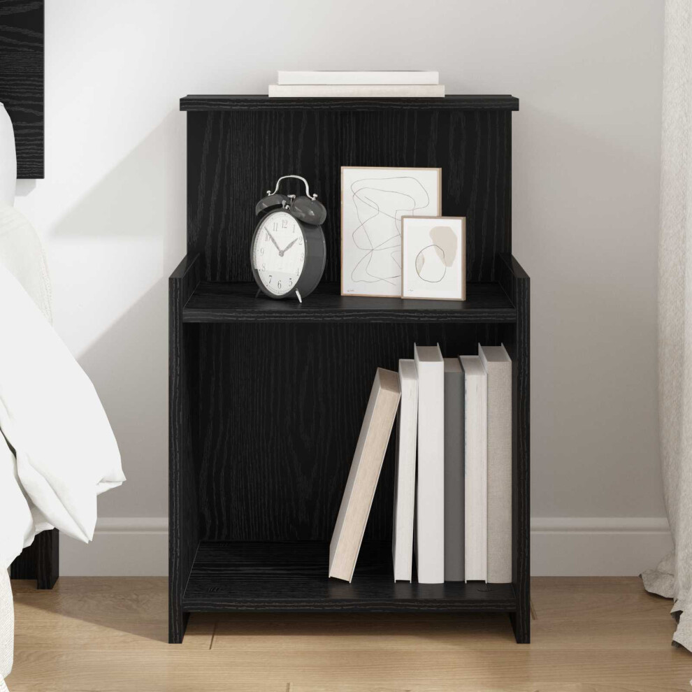 Vidaxl Bedside Cabinet Black Oak 40 X 35 X 60 Cm Engineered Wood