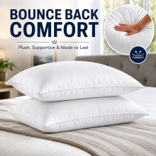 (Filled Pillow Pair) Dream Sleep Premier Hotel Quality Pillows Anti Allergy Jumbo Super Bounce Back Pillows Ultra Loft Luxury Extra Filled Pillow- 2 Pack