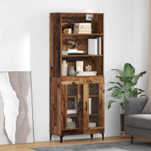 vidaXL Highboard Old Wood 69.5 x 34 x 180 cm Engineered Wood
