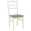 VidaXL vidaXL Dining Chair 2 pcs White and Natural Solid Rubber Wood 5