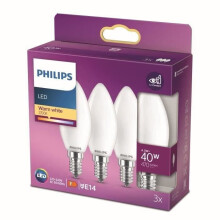 PHILIPS LED-Glühbirnen - Packung mit 3 - E27 40W - Warmweiß - Klasse F