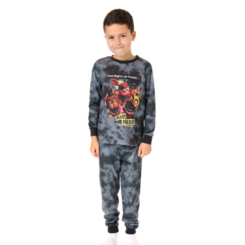 (13-14 Years) Five Nights At Freddy's Long Sleeve Long Leg Pyjama Set (Boys Black)