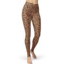 Damen-Leggings Braun mit Leopardenmuster Hohe Taille Bequem Größe S — leggings damen panthermuster, braune leggings, leggings hoher bund