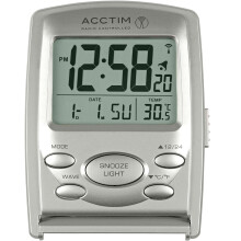 Acctim Vista Digital Travel Alarm Clock Radio Controlled Date Temp Folding